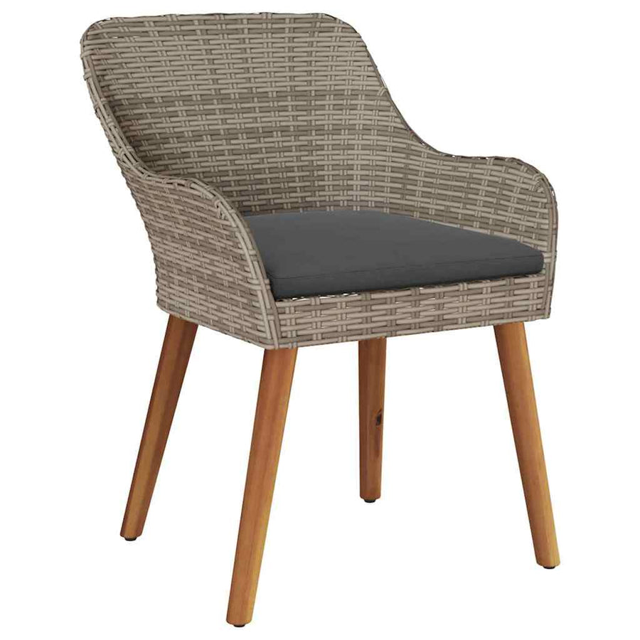 Tuinstoel met kussen 2 pcs Zwart 62,5 x 55 x 82 cm poly rattan