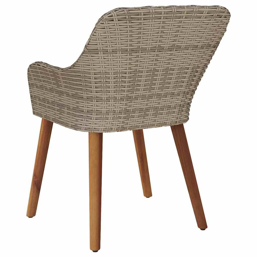 Tuinstoel met kussen 2 pcs Zwart 62,5 x 55 x 82 cm poly rattan