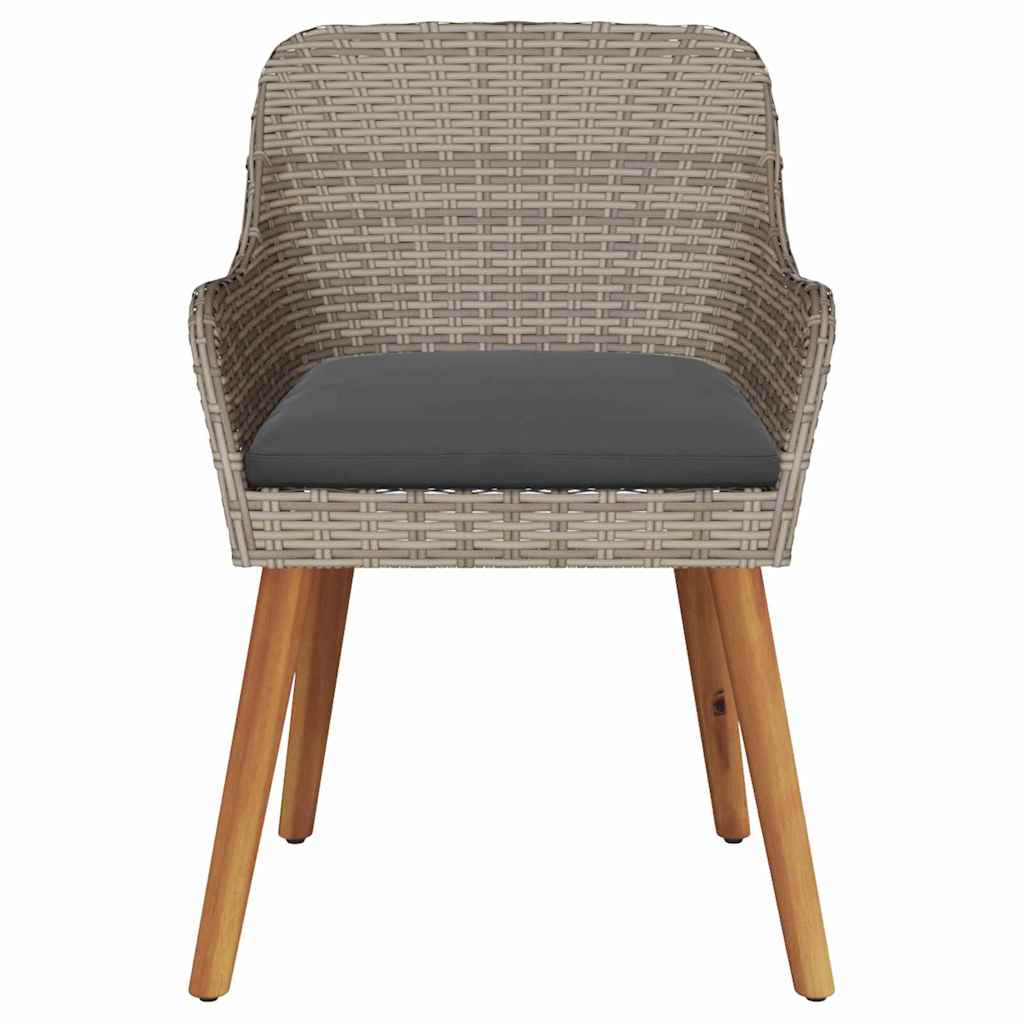 Tuinstoel met kussen 2 pcs Zwart 62,5 x 55 x 82 cm poly rattan