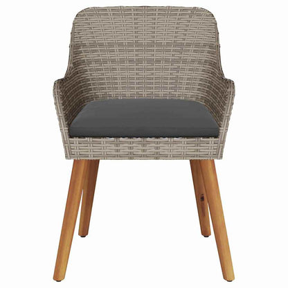 Tuinstoel met kussen 2 pcs Zwart 62,5 x 55 x 82 cm poly rattan