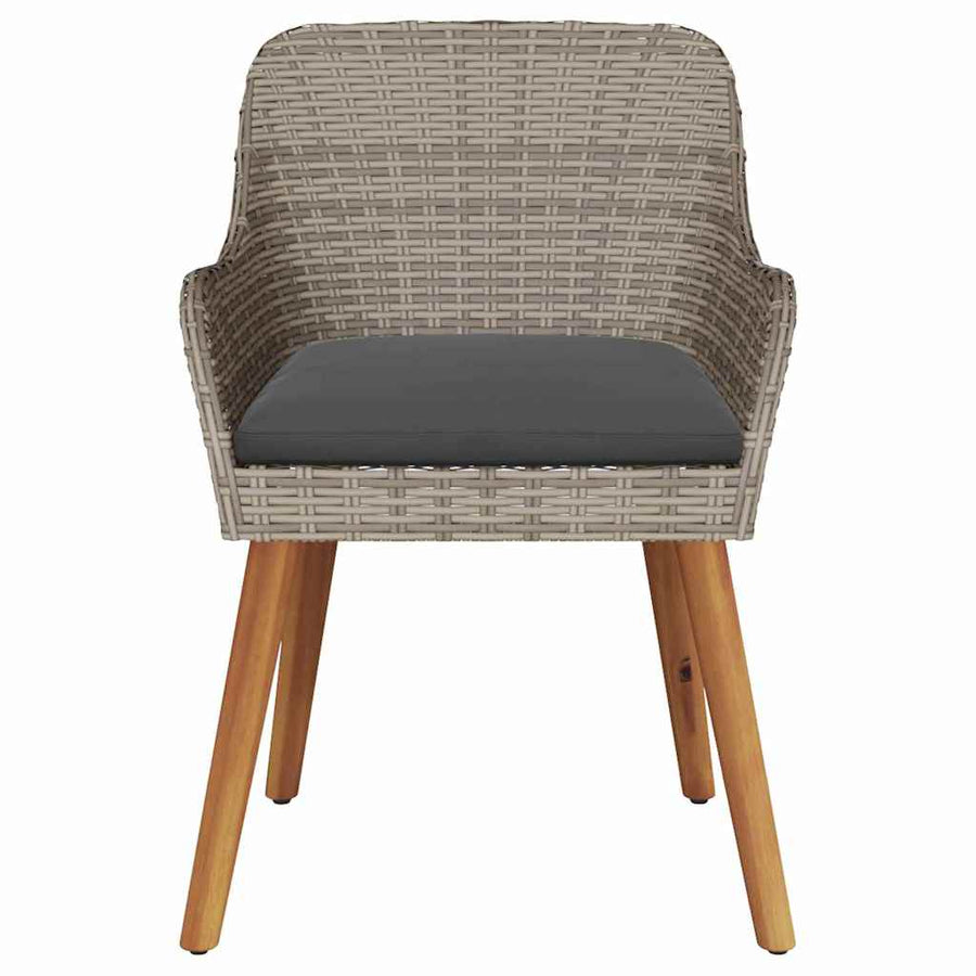 Tuinstoel met kussen 2 pcs Zwart 62,5 x 55 x 82 cm poly rattan