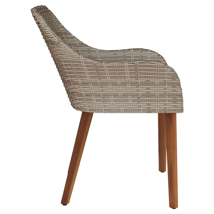 Tuinstoel met kussen 2 pcs Zwart 62,5 x 55 x 82 cm poly rattan