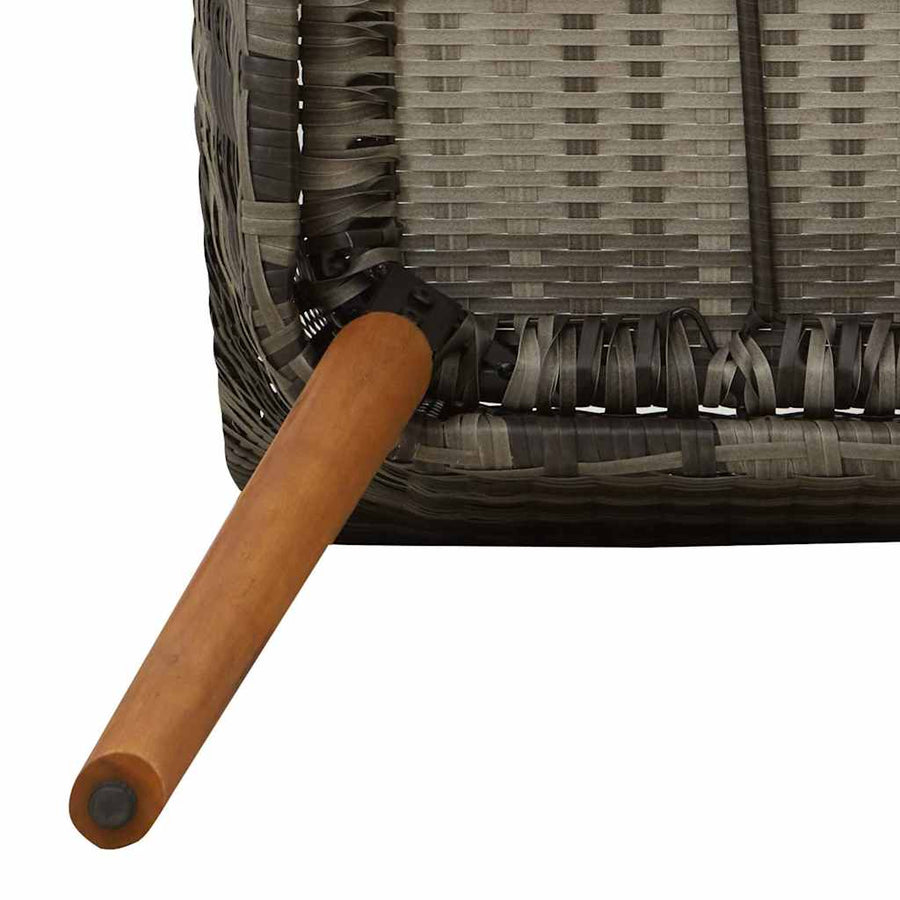Tuinstoel met kussen 2 pcs Grijs 62,5 x 55 x 82 cm poly rattan