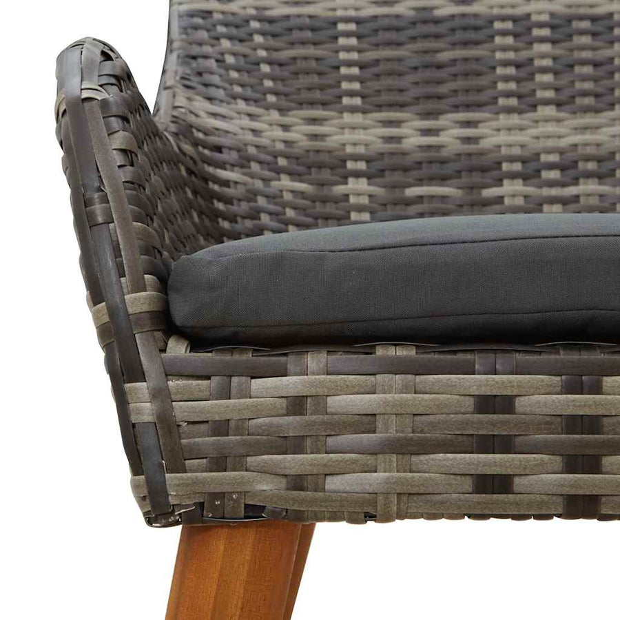 Tuinstoel met kussen 2 pcs Grijs 62,5 x 55 x 82 cm poly rattan