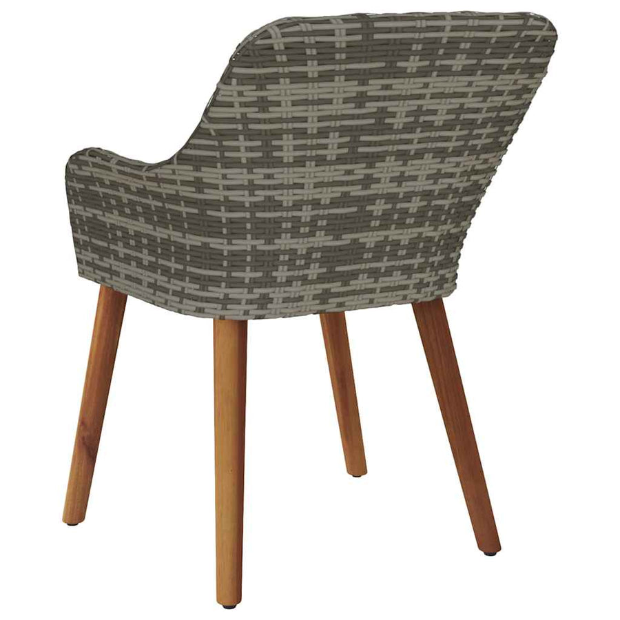 Tuinstoel met kussen 2 pcs Grijs 62,5 x 55 x 82 cm poly rattan