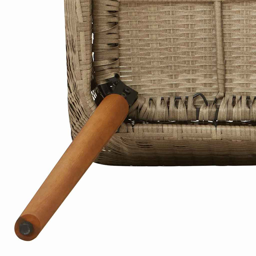 Tuinstoel Met Kussen 2 Pcs 62,5 X 55 X 82 Cm Poly Rattan Beige