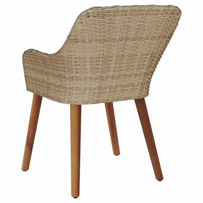 Tuinstoel Met Kussen 2 Pcs 62,5 X 55 X 82 Cm Poly Rattan Beige