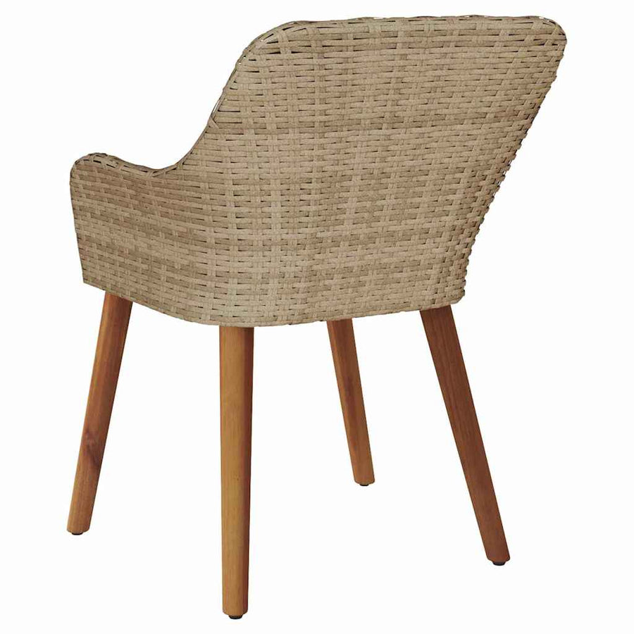 Tuinstoel Met Kussen 2 Pcs 62,5 X 55 X 82 Cm Poly Rattan Beige