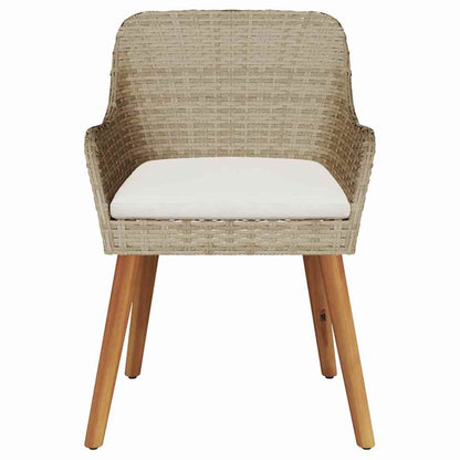Tuinstoel Met Kussen 2 Pcs 62,5 X 55 X 82 Cm Poly Rattan Beige