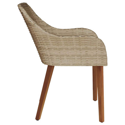Tuinstoel Met Kussen 2 Pcs 62,5 X 55 X 82 Cm Poly Rattan Beige