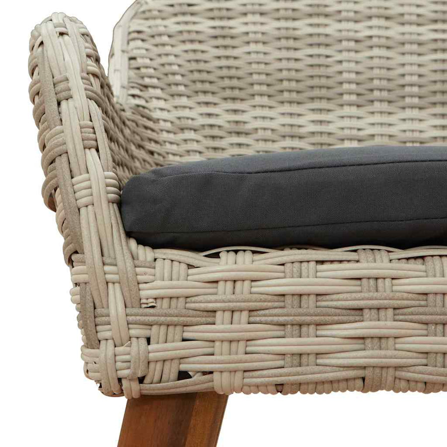 Tuinstoel 2 Pcs 62,5 X 55 X 82 Cm Poly Rattan Lichtgrijs