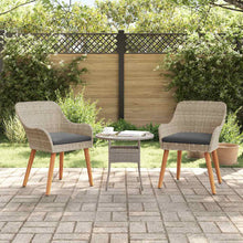 Tuinstoel 2 Pcs 62,5 X 55 X 82 Cm Poly Rattan Lichtgrijs