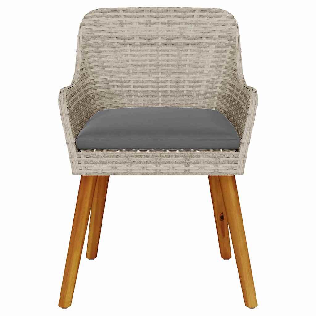 Tuinstoel 2 Pcs 62,5 X 55 X 82 Cm Poly Rattan Lichtgrijs