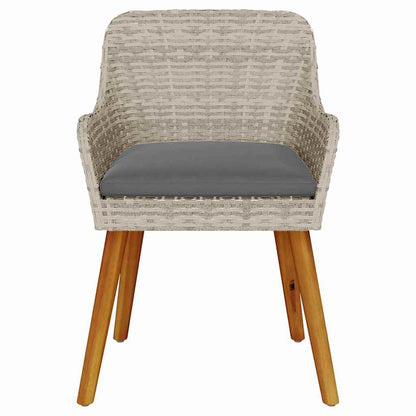 Tuinstoel 2 Pcs 62,5 X 55 X 82 Cm Poly Rattan Lichtgrijs