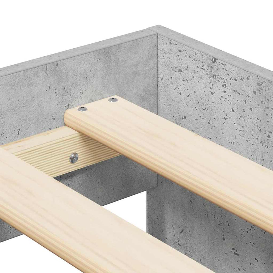 Bedframe met lade Beton Grijs 100 x 200 cm Bewerkt hout