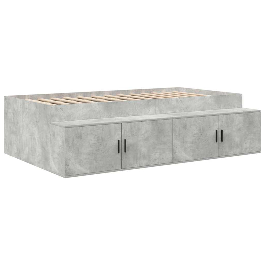 Bedframe met lade Beton Grijs 100 x 200 cm Bewerkt hout