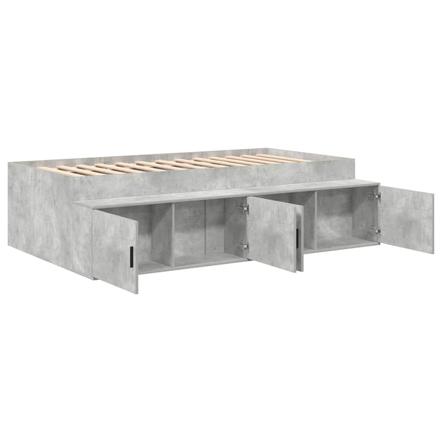 Bedframe met lade Beton Grijs 100 x 200 cm Bewerkt hout