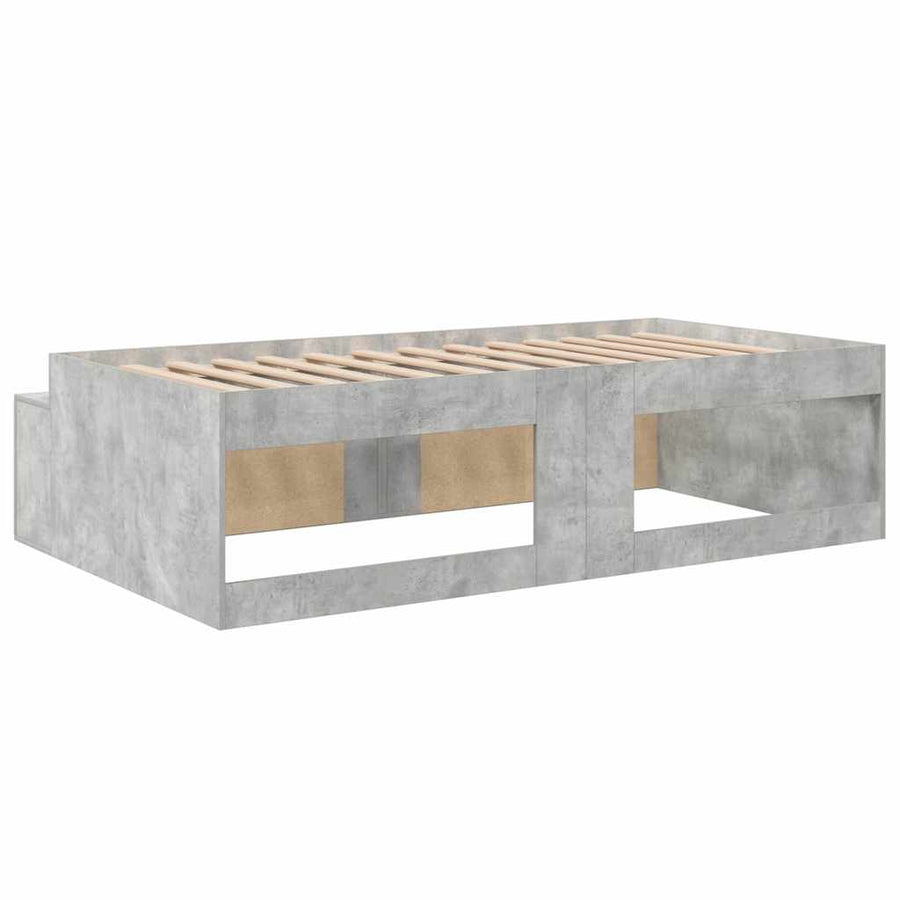 Bedframe met lade Beton Grijs 100 x 200 cm Bewerkt hout