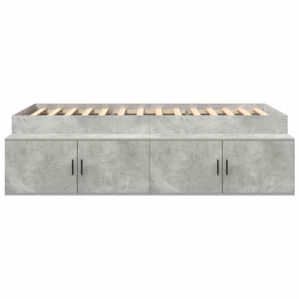 Bedframe met lade Beton Grijs 100 x 200 cm Bewerkt hout