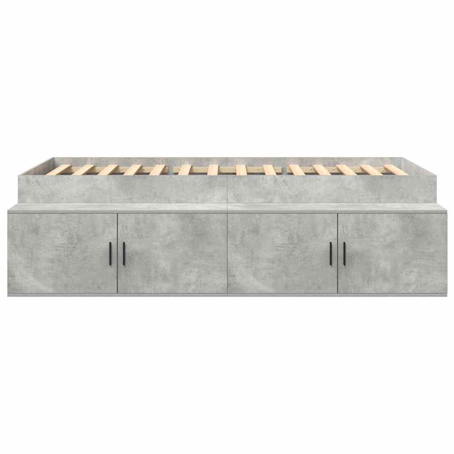 Bedframe met lade Beton Grijs 100 x 200 cm Bewerkt hout