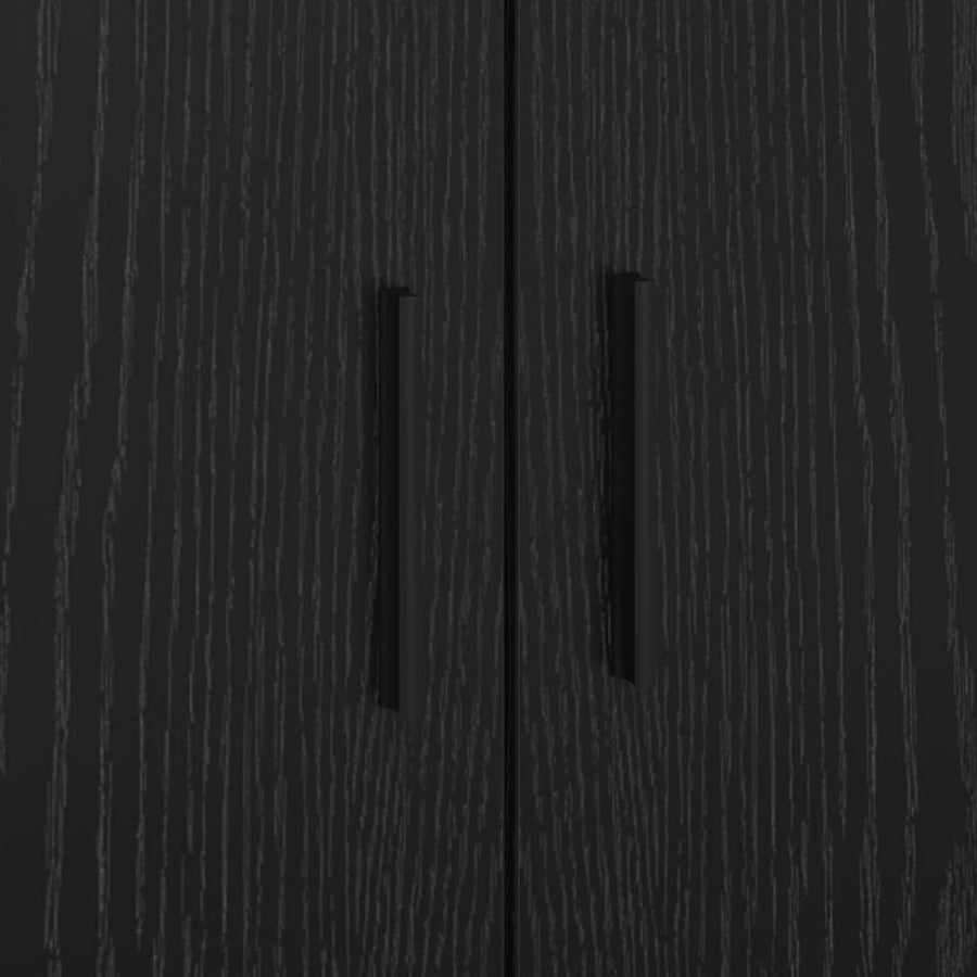 Bedframe met lade Zwart Eiken 90 x 190 cm Bewerkt hout