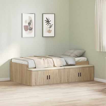Bedframe met lade Sonoma Eiken 90 x 190 cm Bewerkt hout