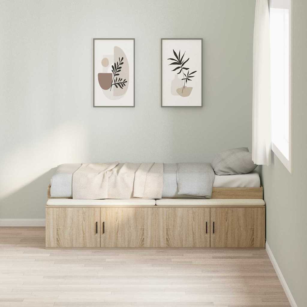 Bedframe met lade Sonoma Eiken 90 x 190 cm Bewerkt hout