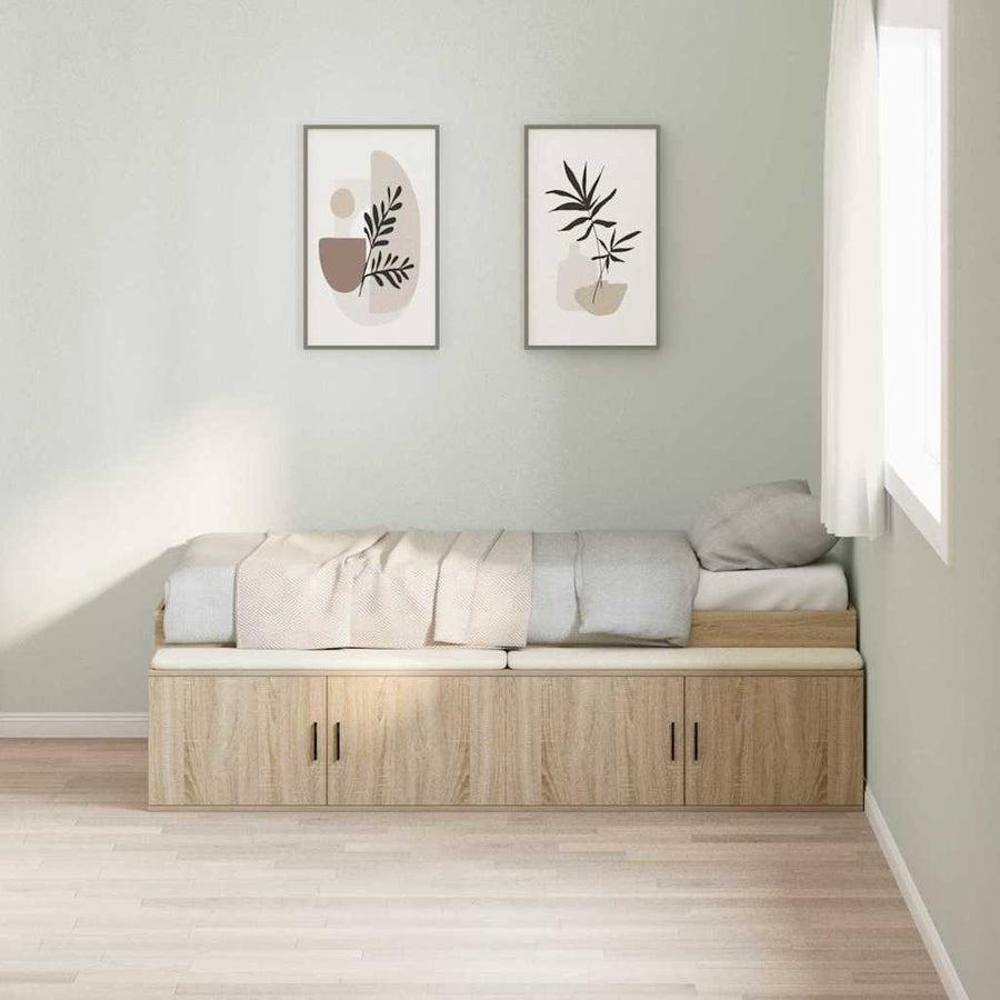 Bedframe met lade Sonoma Eiken 90 x 190 cm Bewerkt hout