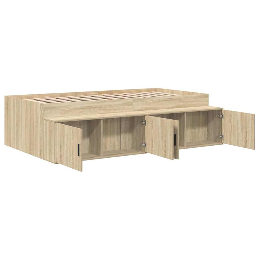 Bedframe met lade Sonoma Eiken 90 x 190 cm Bewerkt hout