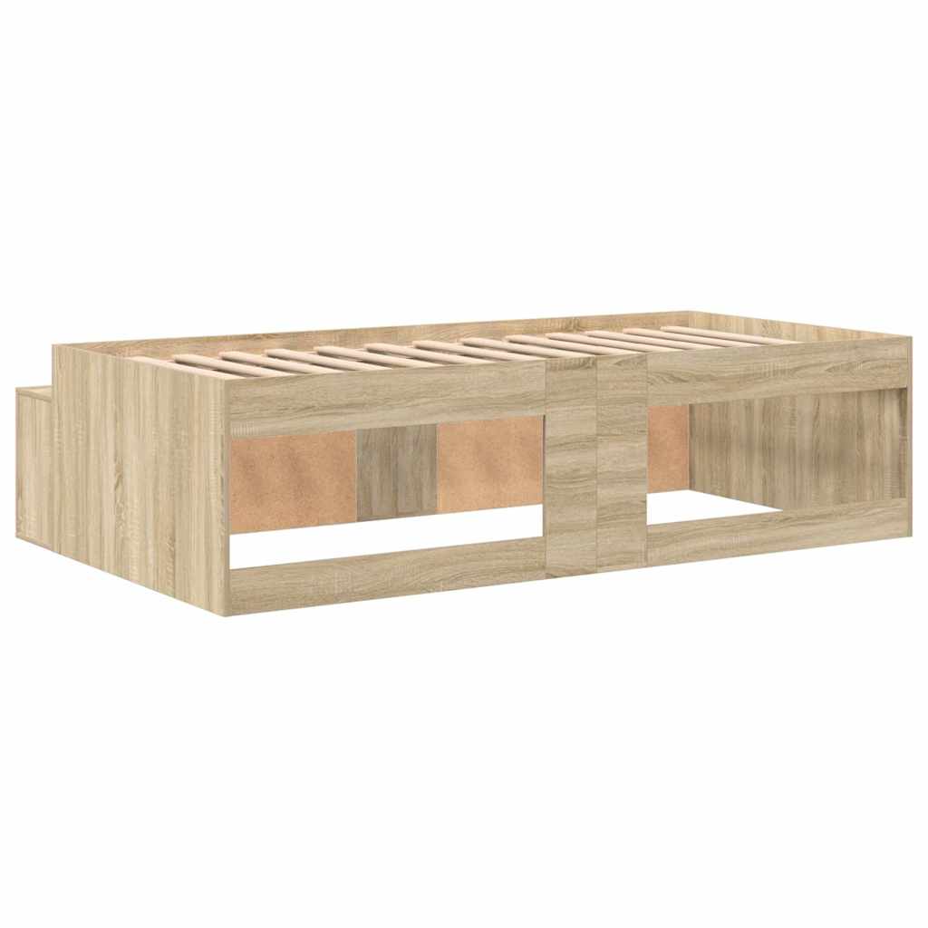 Bedframe met lade Sonoma Eiken 90 x 190 cm Bewerkt hout