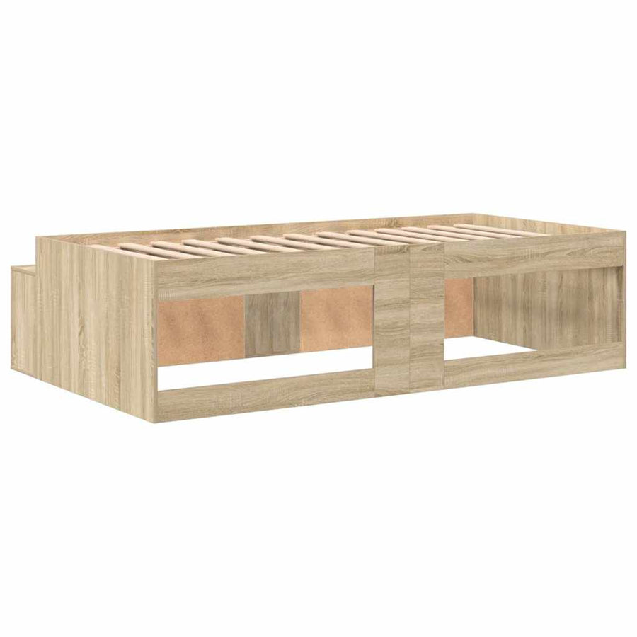 Bedframe met lade Sonoma Eiken 90 x 190 cm Bewerkt hout