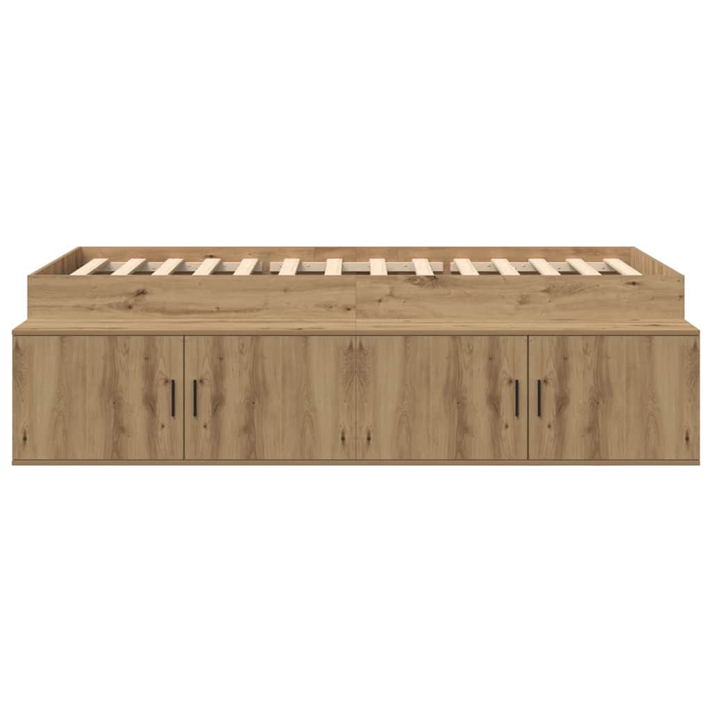 Bedframe Met Lade Artisan Eiken Bewerkt Hout artisanaal eikenkleurig
