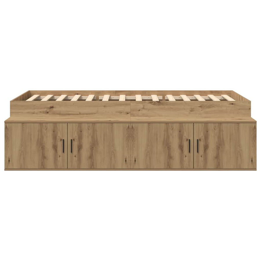 Bedframe Met Lade Artisan Eiken Bewerkt Hout artisanaal eikenkleurig