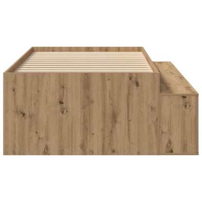 Bedframe Met Lade Artisan Eiken Bewerkt Hout artisanaal eikenkleurig