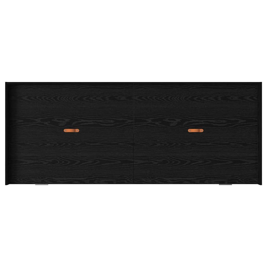 Opbergbedframe met hoofdeinde Zwart Eiken 100 x 200 cm Bewerkt hout