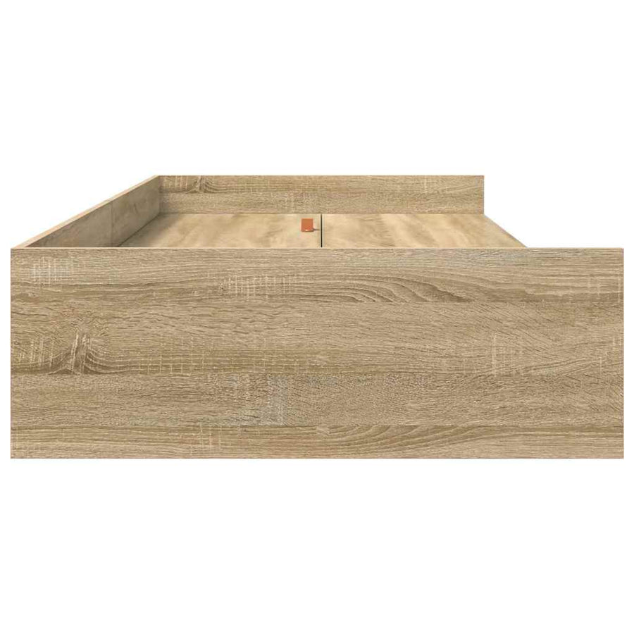 Opbergbedframe met hoofdeinde Sonoma Eiken 100 x 200 cm Bewerkt hout