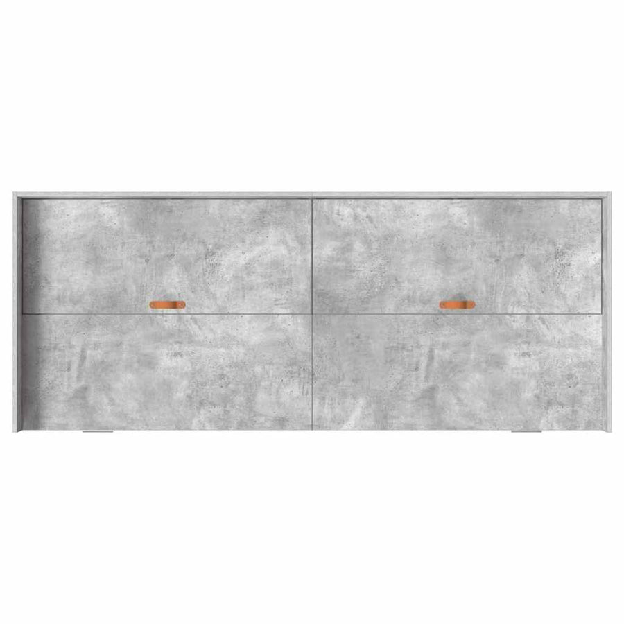 Opbergbedframe met hoofdeinde Beton Grijs 100 x 200 cm Bewerkt hout