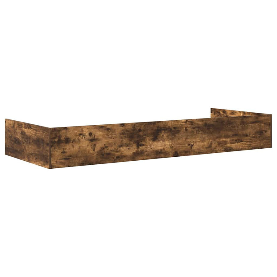 Opbergbedframe met hoofdeinde Gerookt eiken 100 x 200 cm Bewerkt hout