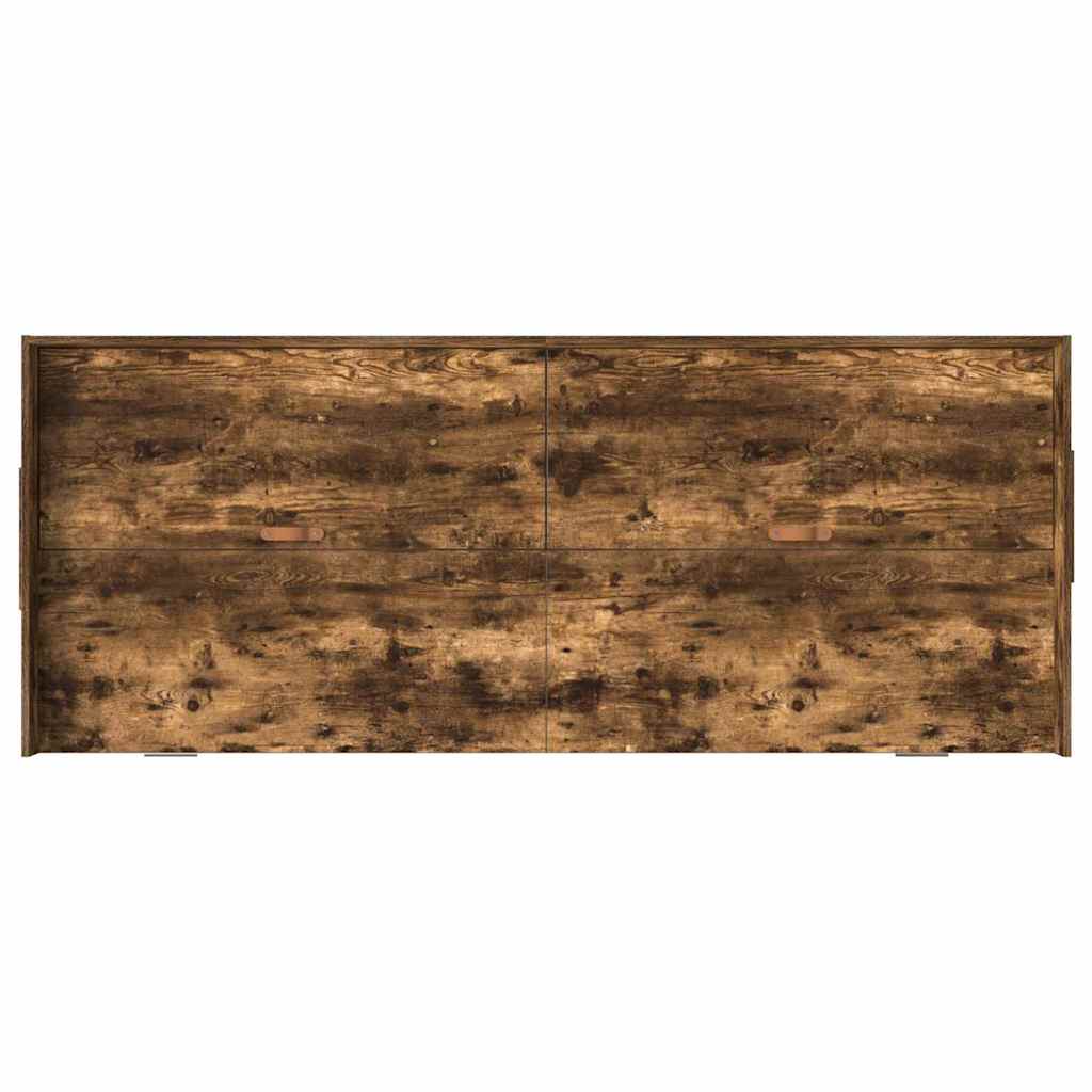 Opbergbedframe met hoofdeinde Gerookt eiken 100 x 200 cm Bewerkt hout