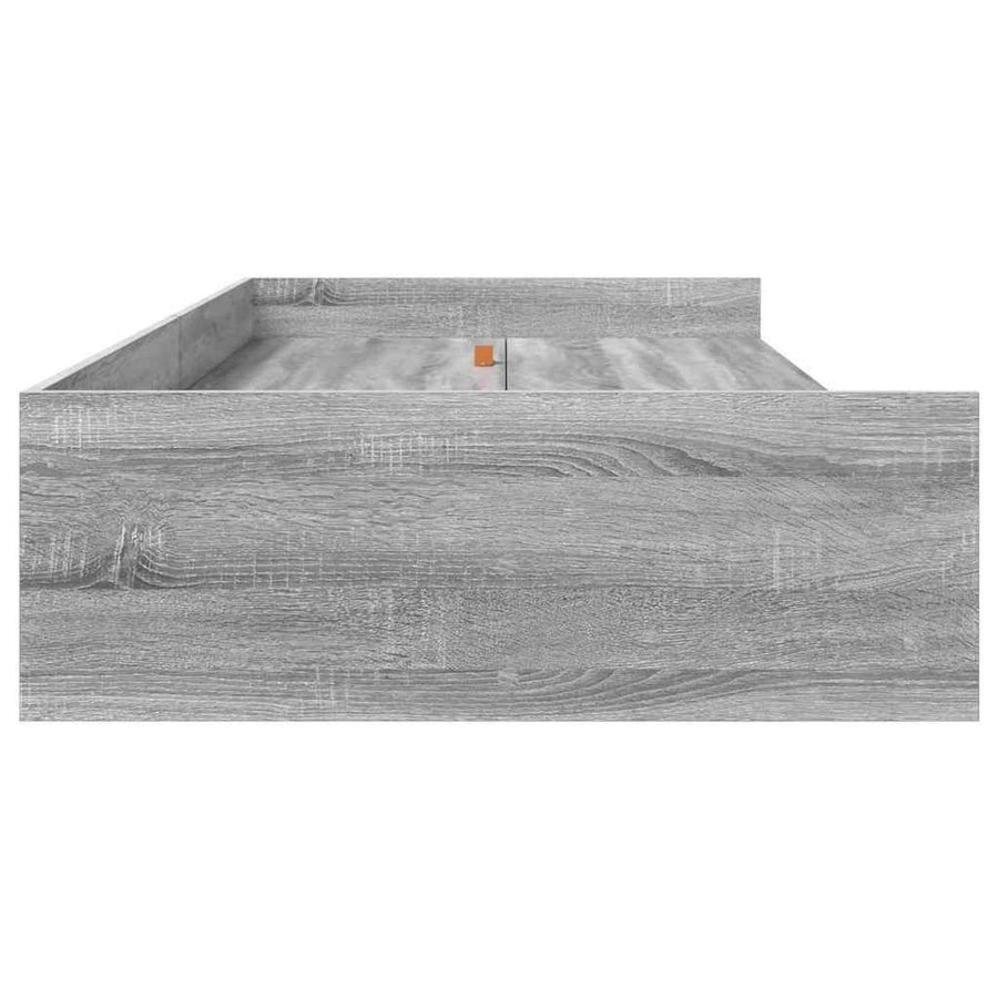 Opbergbedframe met hoofdeinde Grijs Sonoma 100 x 200 cm Bewerkt hout