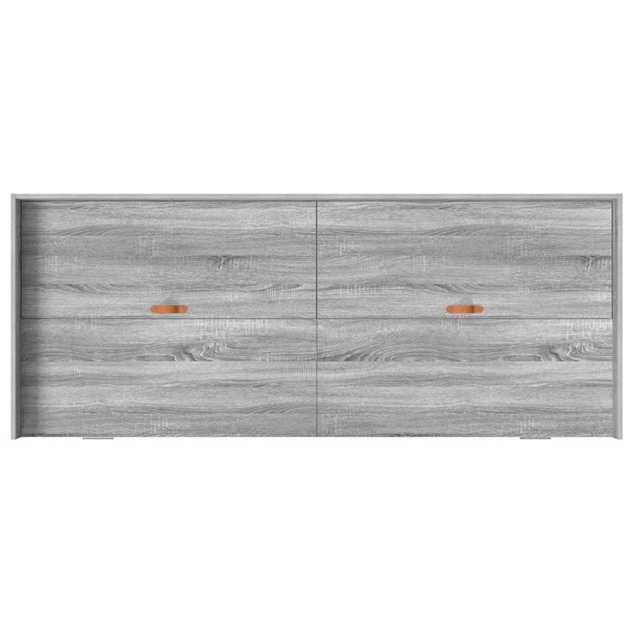 Opbergbedframe met hoofdeinde Grijs Sonoma 100 x 200 cm Bewerkt hout