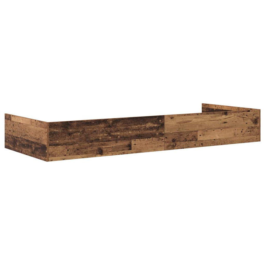 Opbergbedframe met hoofdeinde Oud Hout 100 x 200 cm Bewerkt hout