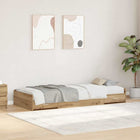 Bedframe 100x200 cm bewerkt hout Artisan Eiken