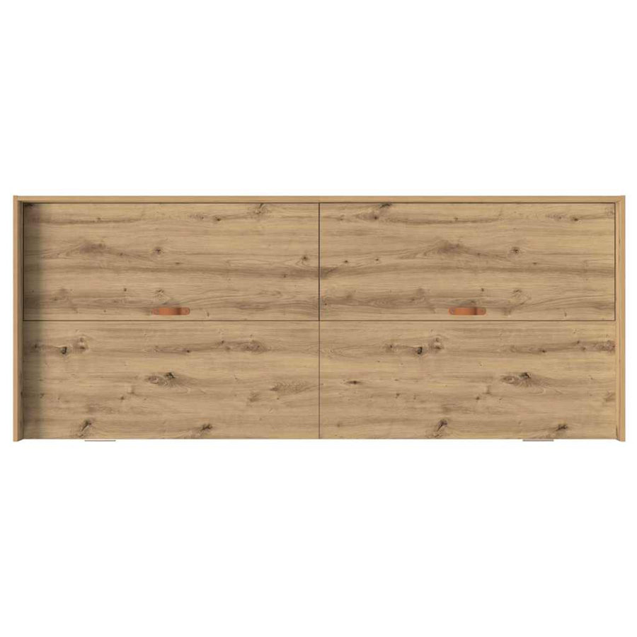 Opbergbedframe met hoofdeinde Artisan Eiken 100 x 200 cm Bewerkt hout