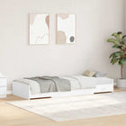 Bedframe 90x200 cm wit met hoofdeinde en lade