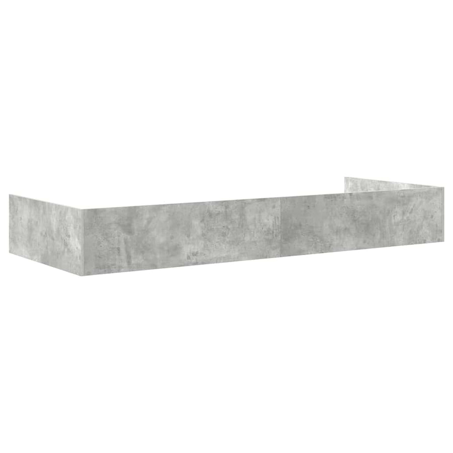 Opbergbedframe met hoofdeinde Beton Grijs 90 x 200 cm Bewerkt hout