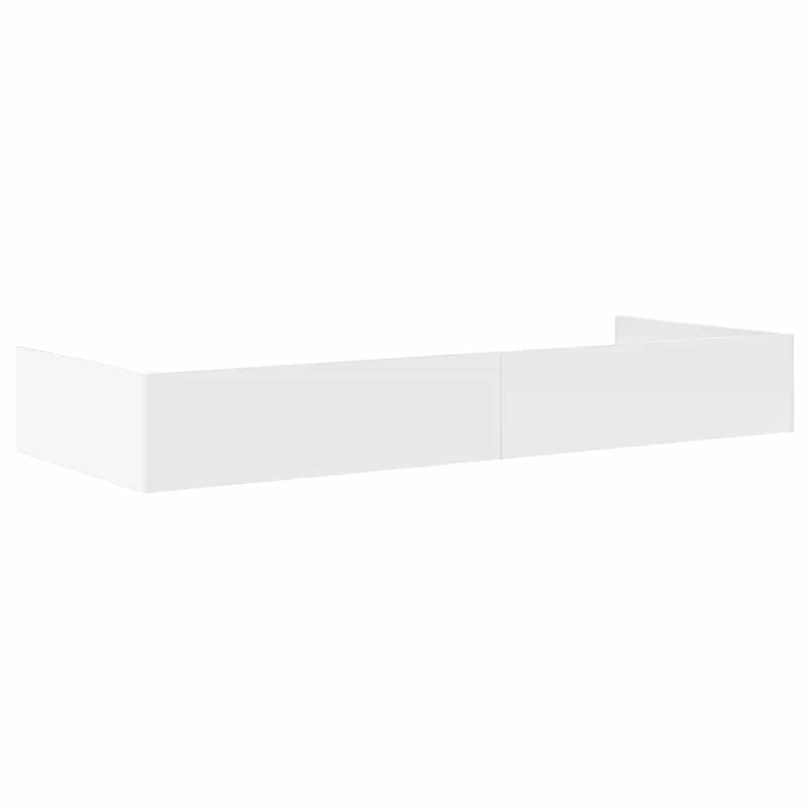Opbergbedframe met hoofdeinde met lade Wit 80 x 200 cm Bewerkt hout