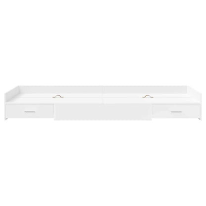 Opbergbedframe met hoofdeinde met lade Wit 80 x 200 cm Bewerkt hout