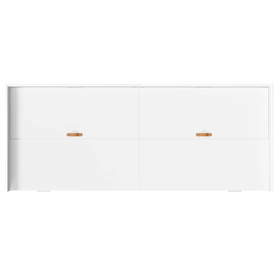 Opbergbedframe met hoofdeinde met lade Wit 80 x 200 cm Bewerkt hout