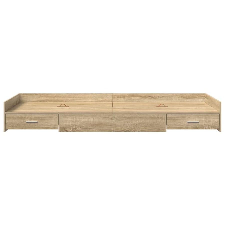 Opbergbedframe met hoofdeinde Sonoma Eiken 80 x 200 cm Bewerkt hout